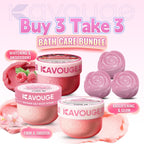 Kavouge 20X Whitening Bundle - Kavouge Shower Scrub & Rose Bleaching Soap for Deep Cleansing & Gentle Exfoliation