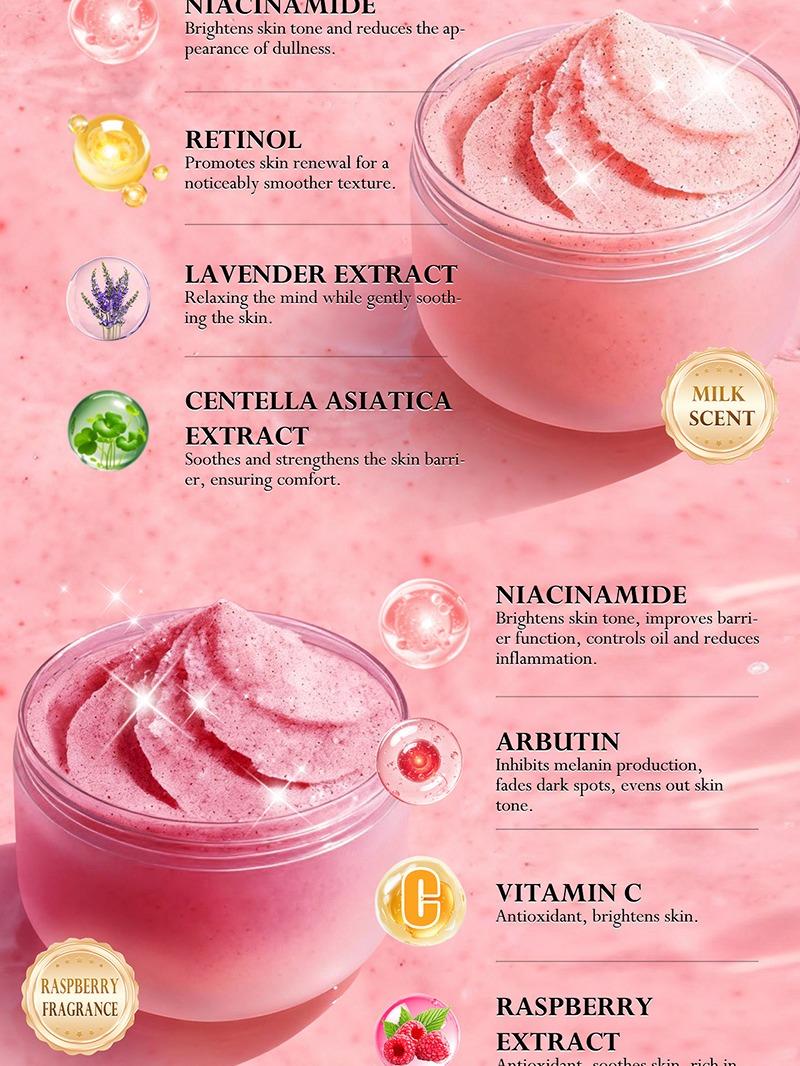 A Kavouge Shower Salt Body Scrub Exfoliating Niacinamide Retinol Lavender Extract Centella Whitening Firming Smoothing Soothing Relaxing 300g