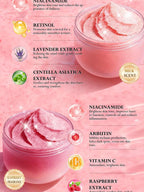 Kavouge Shower Salt Body Scrub Exfoliating Niacinamide Retinol Lavender Extract Centella Whitening Firming Smoothing Soothing Relaxing 300g