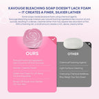 Kavouge 20X Whitening Bundle - Kavouge Shower Scrub & Rose Bleaching Soap for Deep Cleansing & Gentle Exfoliation