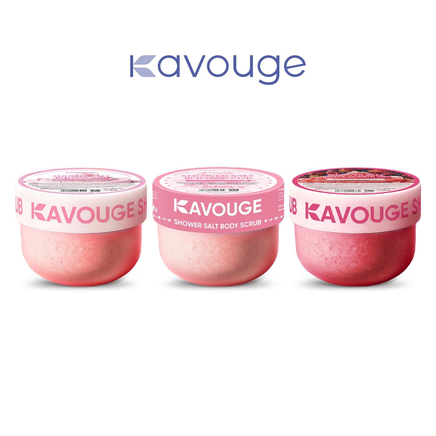 A Kavouge Shower Salt Body Scrub Exfoliating Niacinamide Retinol Lavender Extract Centella Whitening Firming Smoothing Soothing Relaxing 300g
