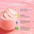 Kavouge Shower Salt Body Scrub Exfoliating Niacinamide Retinol Lavender Extract Centella Whitening Firming Smoothing Soothing Relaxing 300g