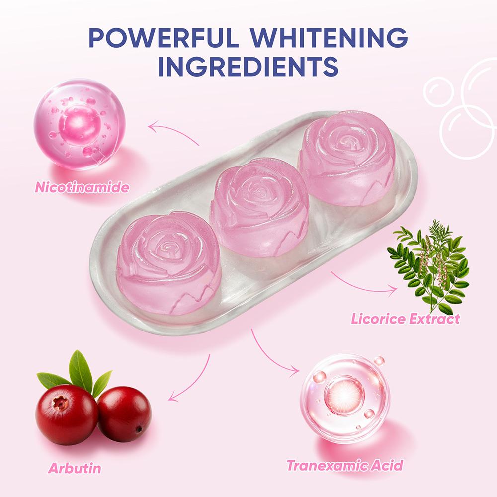 【Buy 3 Take 3】Kavouge Bleaching Soap Whitening Booster Niacinamide Face & Body Care Cleaning Arbutin Licorice Extract Tranexamic Acid Long-Lasting Frangrance