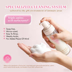 Kavouge Mousse Feminine Wash Foaming Sunflower Seed Oil Meadowfoam Seed Oil Gentle Cleaning Refreshing Odor-Removing Inhibit Bacteria pH 3.5-4.5 Feminine Care