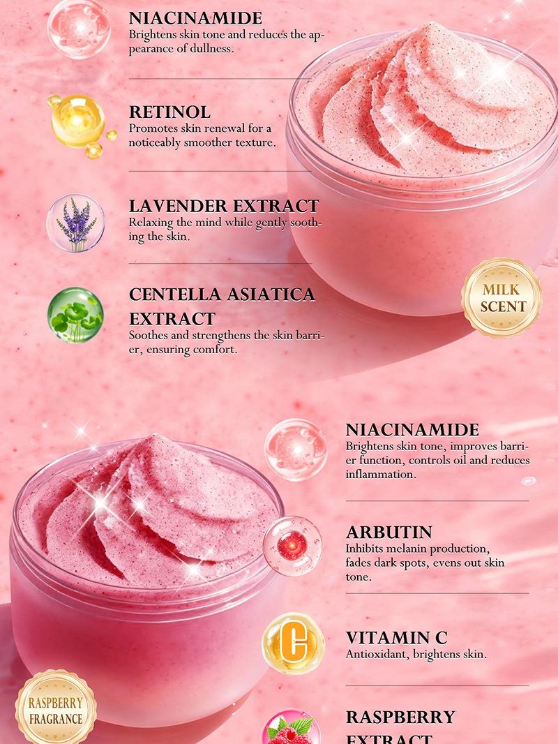 Kavouge 20X Whitening Bundle - Kavouge Shower Scrub & Rose Bleaching Soap for Deep Cleansing & Gentle Exfoliation