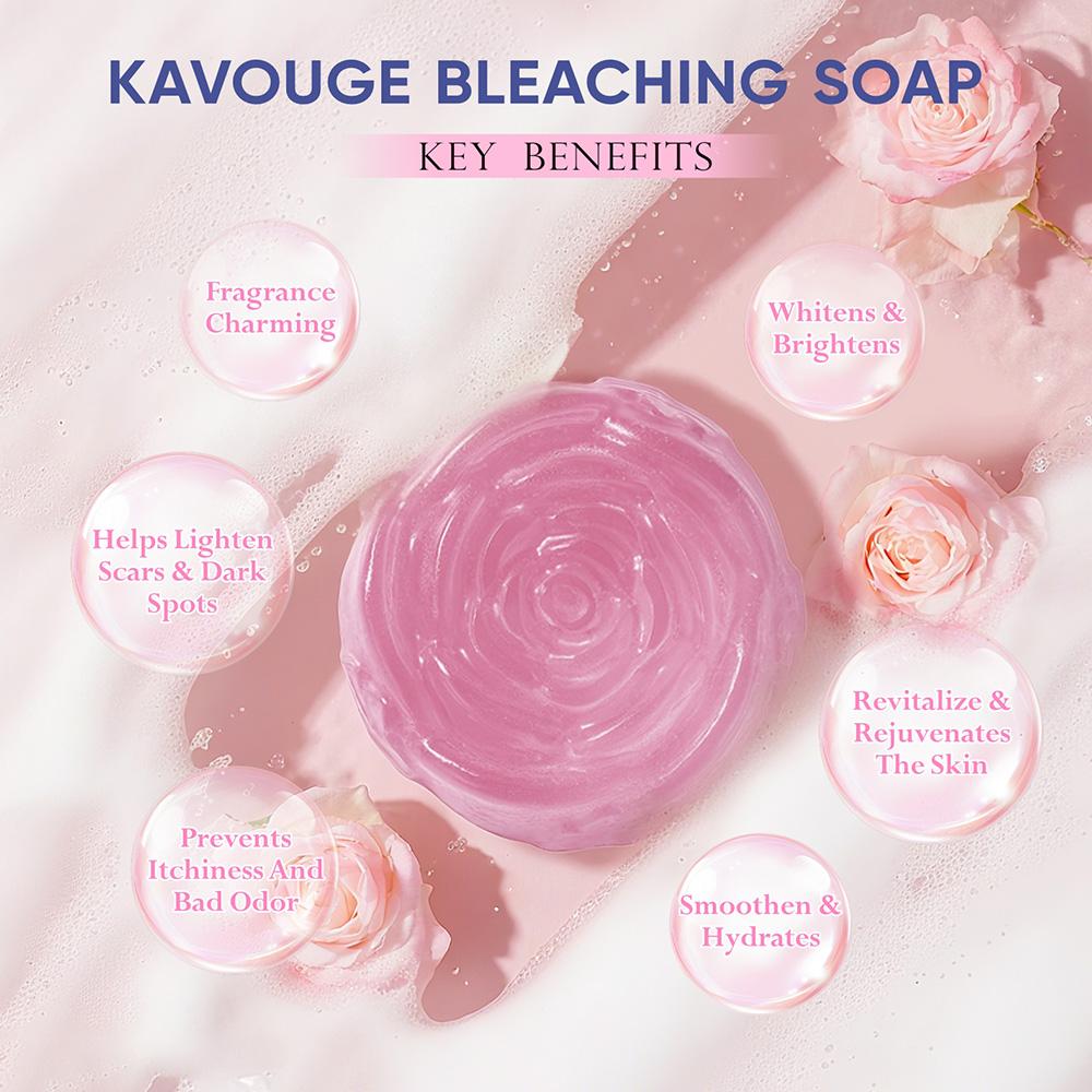 【Buy 3 Take 3】Kavouge Bleaching Soap Whitening Booster Niacinamide Face & Body Care Cleaning Arbutin Licorice Extract Tranexamic Acid Long-Lasting Frangrance